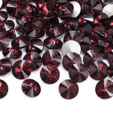 Burgundy Rivoli Shape High Quality Glass Pointed Back Fancy Rhinestones WholesaleRhinestone